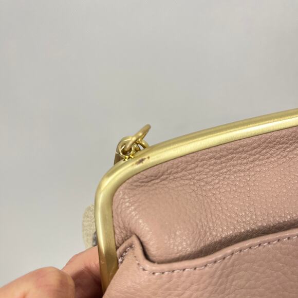 Hobo Lana Crossbody Bag Lotus Mauve Pink Leather and Go Mirror Charm Chain Strap - Picture 13 of 14